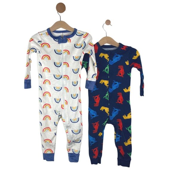 Cat & Jack Other - Cat & Jack and Old Navy set of 2 One Piece Pijamas Rainbow and Dinosaur Print 18